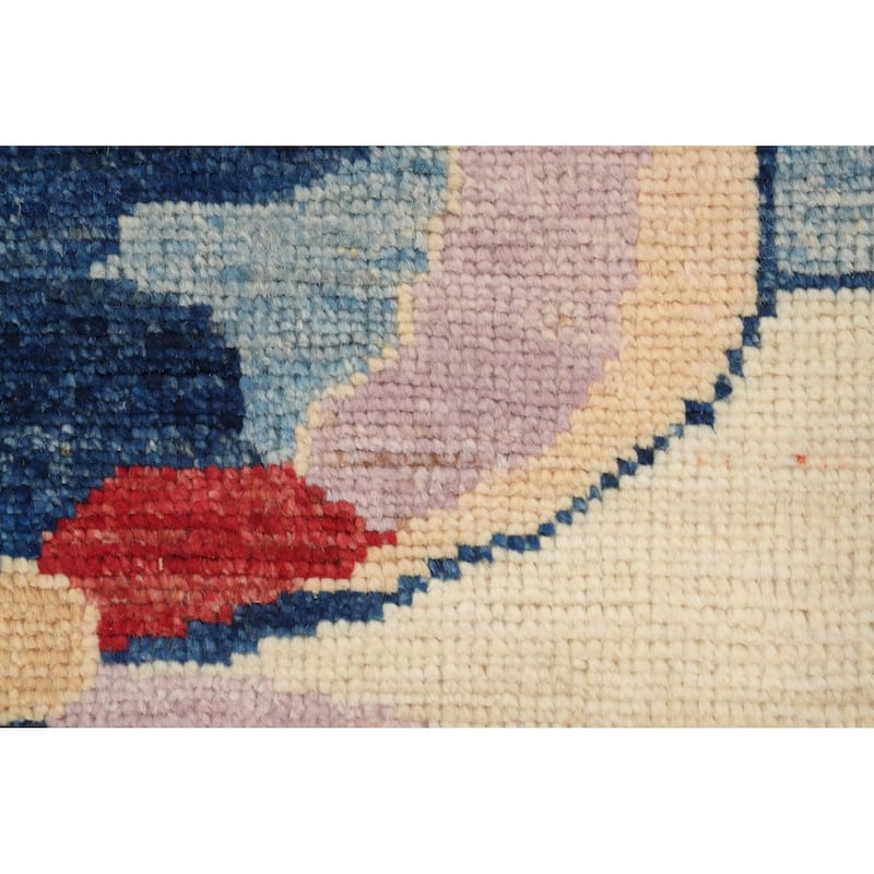 Hand Knotted Oriental 100% Wool Carpet Transitional Floral Beige & Ivories Oushak Area Rug - 9' 10'' X 8' 7''