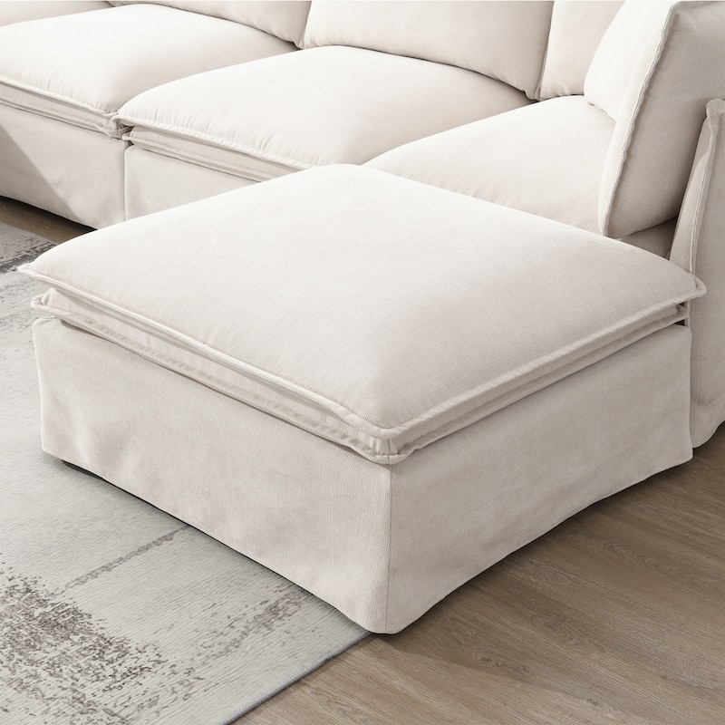 Chenille Sectional Sofa Cloud Couch L/U-Shaped Couch Lounge Sofabed