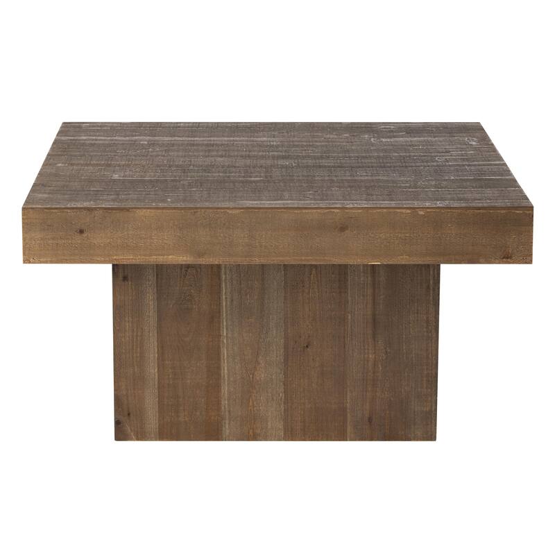 COZAYH Modern Farmhouse Wood Coffee Table, Rustic Square Sturdy Sofa Table for Family, Living Room, Lounge, Distressed