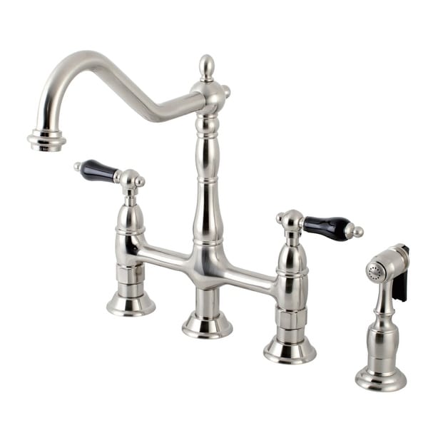 Kingston Brass KS127.PKLBS Duchess 1.8 GPM Bridge Kitchen Faucet