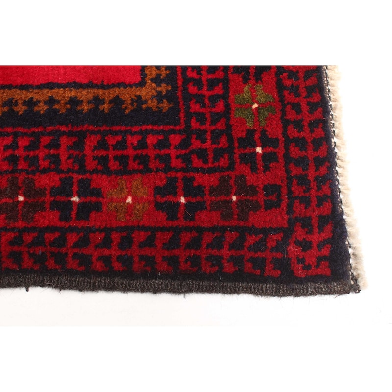 ECARPETGALLERY Hand-knotted Teimani Red Wool Rug - 2'11 x 4'6