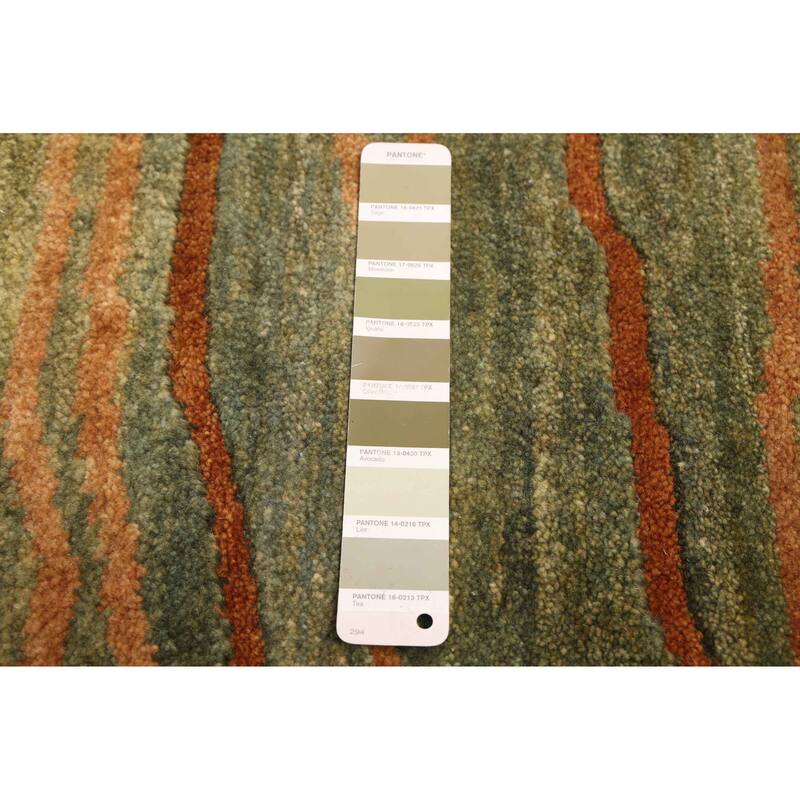 ECARPETGALLERY Hand-knotted Peshawar Ziegler Green Wool Rug - 5'2 x 6'11