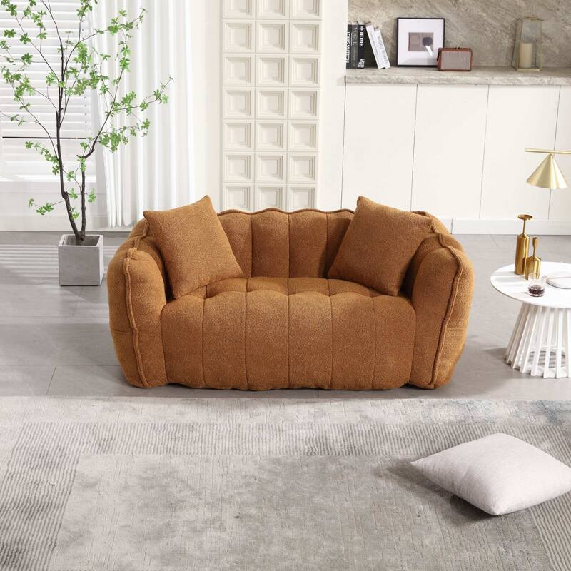 Soft Bean Bag Chair for Adults, Cozy Lazy Bean Bag Sofa, 2 Seat with Armrests for Home