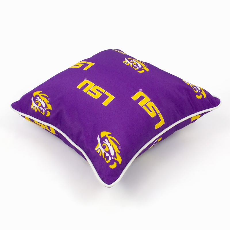 LSU Tigers Indoor / Outdoor Decorative Pillow Pair - (2) 16" x 16" Pillows