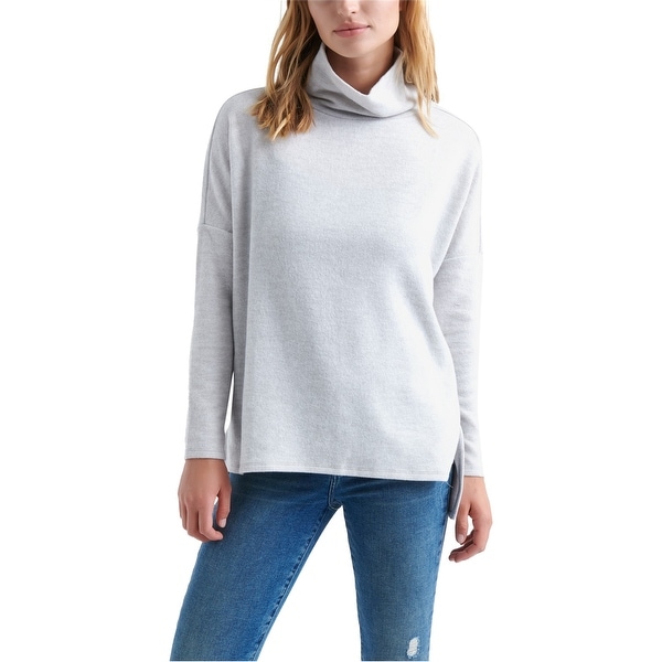 Lucky Brand Womens Drop Shoulder Turtleneck Pullover Sweater, Grey, X-Large. Opens flyout.