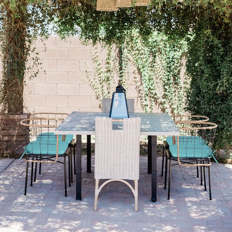 Aoodor Outdoor Dining Chair Cushions Set of 4, Outdoor Chair Pads with Ties, 21 x 21 inch - 21"x21"