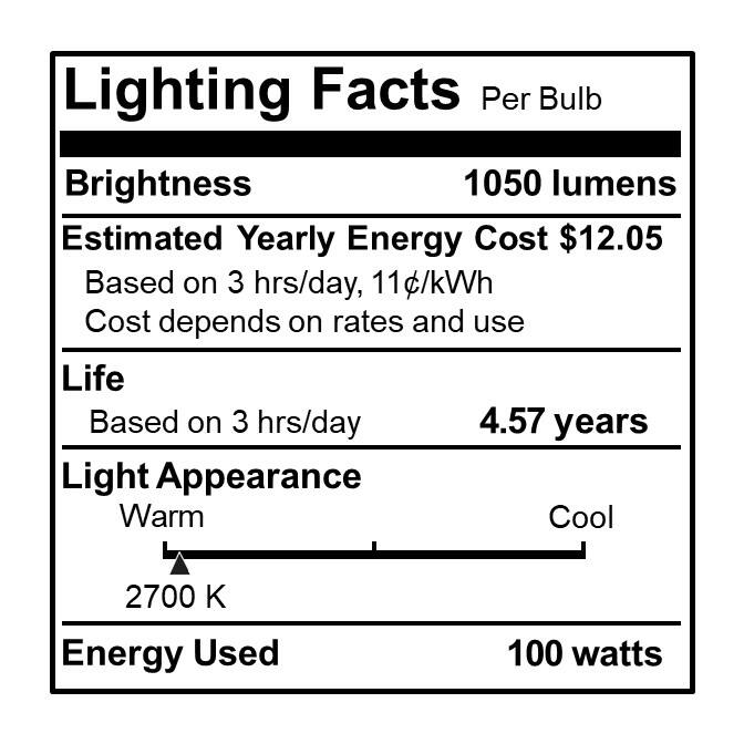 Bulbrite Pack of (8) Dimmable Half Chrome A19 Medium (E26) Incandescent Bulb