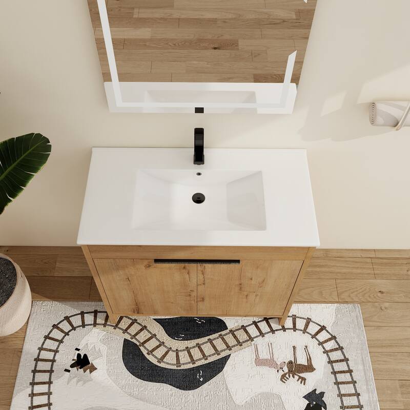 Malwee 24"/30"/36" FreeStanding Bathroom Vanity, Floor Stand Bathroom Vanity with Sink,Soft Close Door and Adjustable shelf
