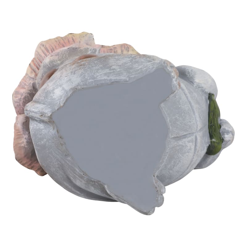 Polyresin Garden Statuary Blushing Turtle Solar Flower - 10" Gray