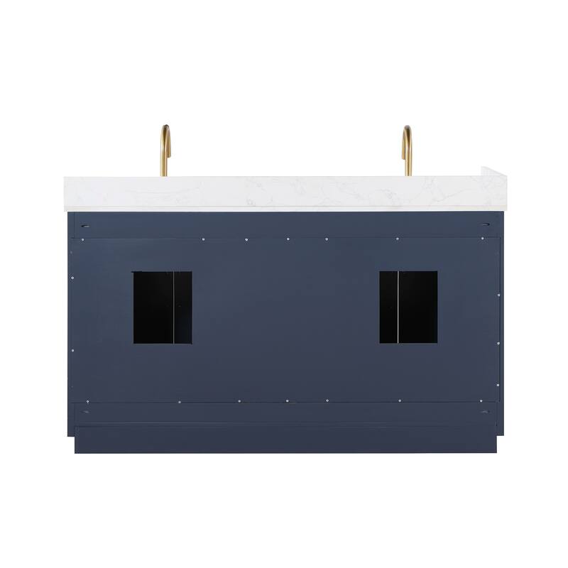 Altair Gavino Bath Vanity with Grain White Composite Stone Top and Mirror
