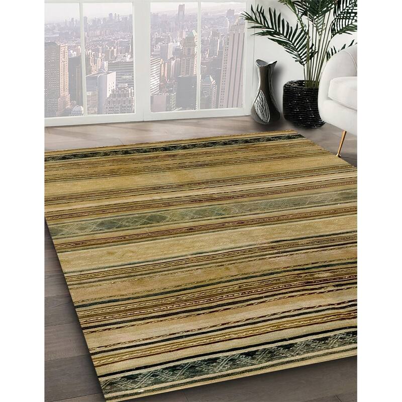Ahgly Company Machine Washable Abstract Gold Area Rugs Bed Bath