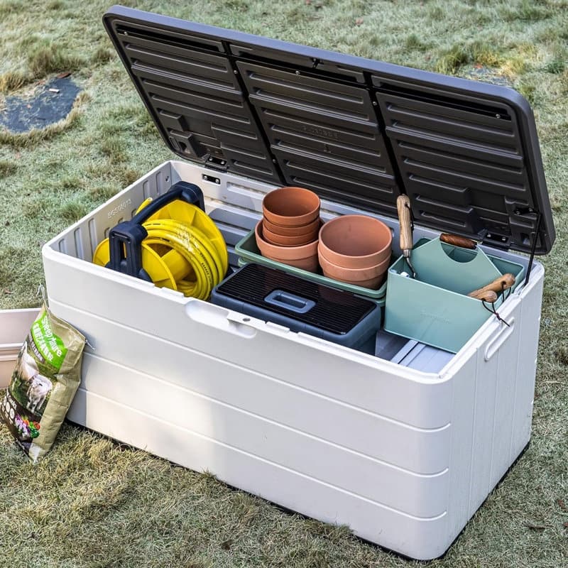 Outdoor Resin Deck Box Storage Shed for Garden,Patios,Backyards,Tools