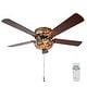 preview thumbnail 1 of 13, River of Goods Tiffany-Style Stained Glass Halston Ceiling Fan - Spice - 52"L x 52"W x 19"H - 52"L x 52"W x 19"H Pull Chain/Remote