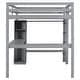 preview thumbnail 13 of 13, Full Size Loft Bed with L-shaped Desk,Wardrobe and Storage Shelves