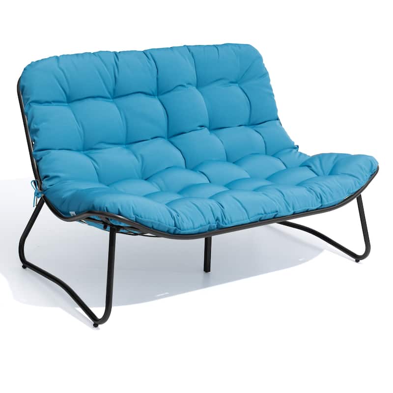 VredHom Double Papasan Loveseat Chair with Cushion Indoor Outdoor