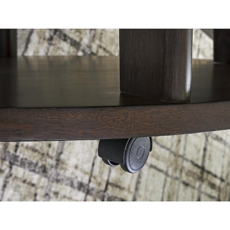 Signature Design by Ashley Korestone 2 Dark Brown Coffee Table - 42" W x 42" D x 19.88" H