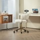 preview thumbnail 6 of 118, Velvet Home Office Desk Chair, Height Adjustable Task Chair, Armless Single Chair with Wheels, 360° Swivel Vanity Chair - N/A