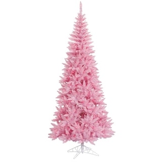 Vickerman 5.5' Pink Fir Slim Artificial Christmas Tree, Pink Dura-lit ...