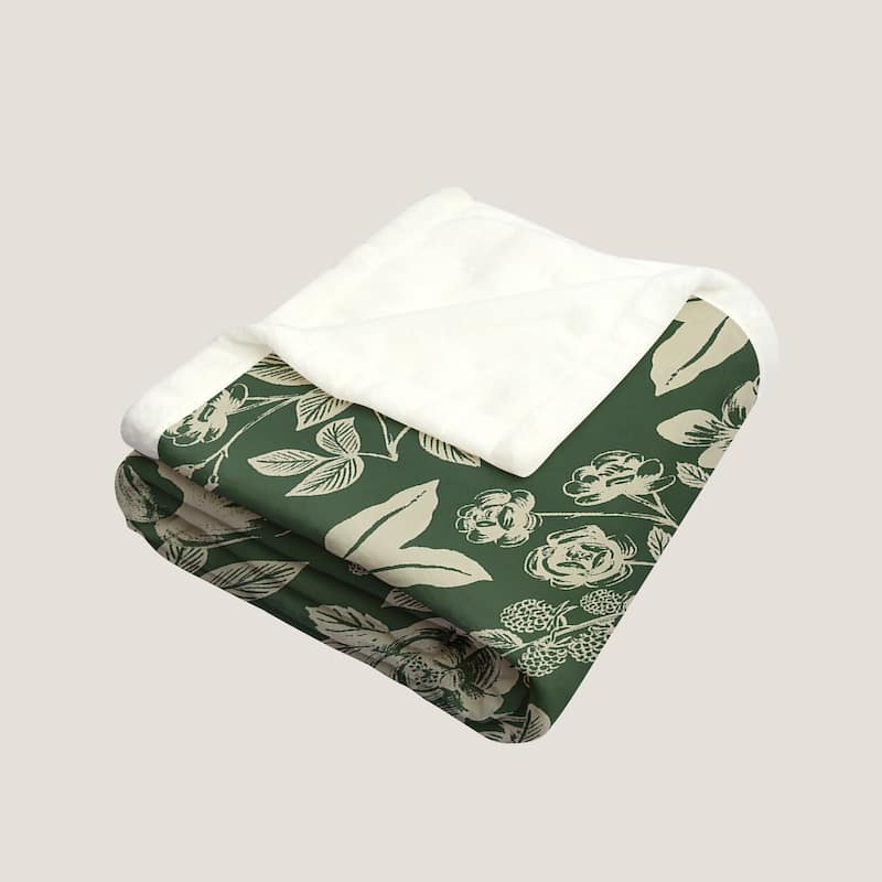 Vintage Floral Blanket，Wildflower Flannel Fleece Throw Blanket for Couch Sofa Bed