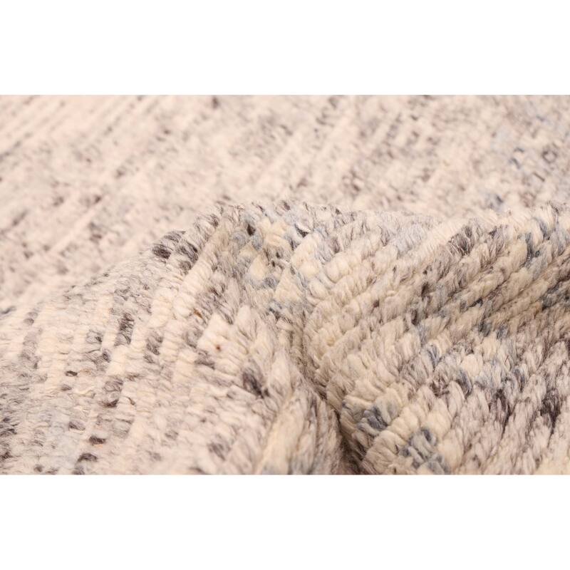 ECARPETGALLERY Hand-knotted Tangier Grey Wool Rug - 5'3 x 7'3