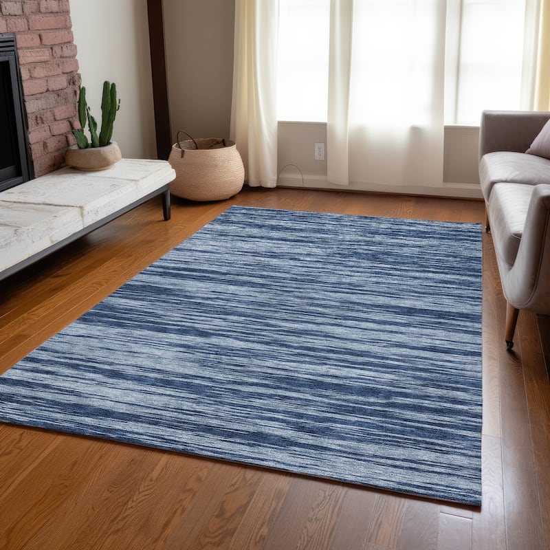Machine Washable Indoor/ Outdoor Casual Ombre Chantille Rug