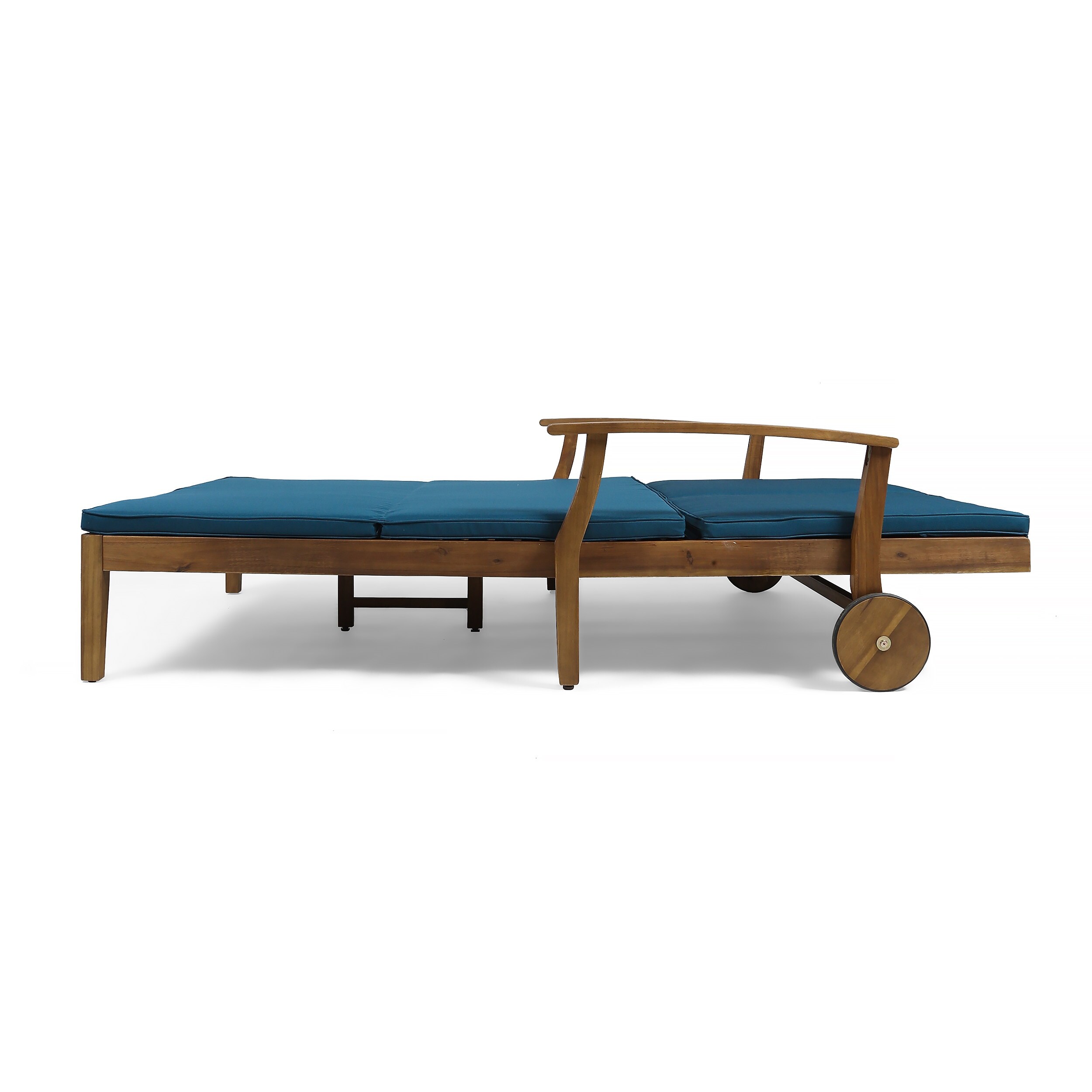 Perla outdoor acacia wood double on sale chaise lounge by christopher knight home