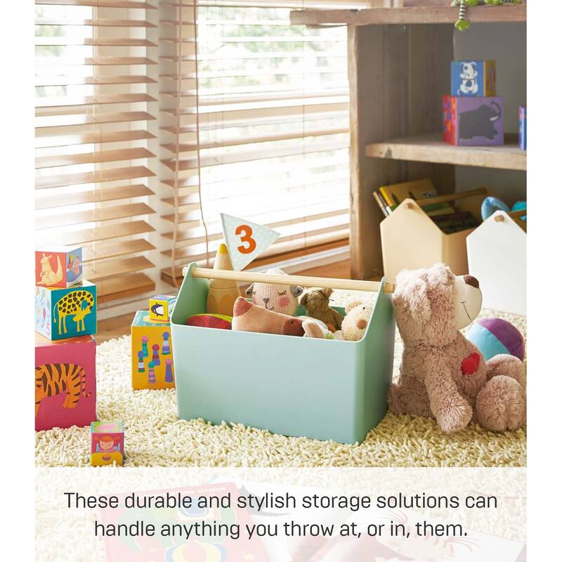 Yamazaki Home Storage Caddy, Plastic and Wood, Holds 4.4 lbs - L 8.27 x W 14.57 x H 9.45 inches