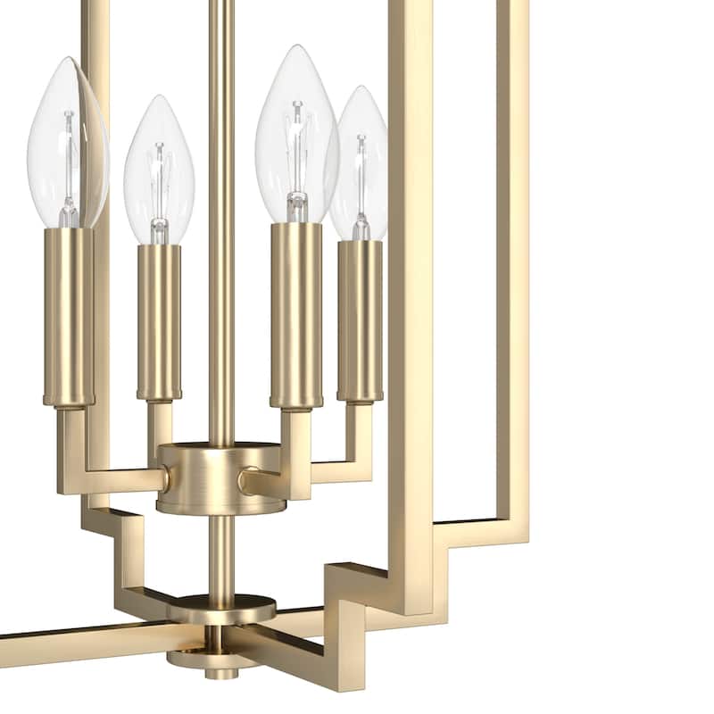Hunter Zoanne 4-Light Modern Pendant Hanging Light - Island, Entry, Dining - Geometric, Contemporary, Candle, Transitional