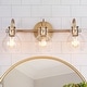 preview thumbnail 21 of 20, Bela Modern Gold 3-Light Bathroom Vanity Light Globe Glass Wall Sconces - L22"x W7"x H9" Light Gold