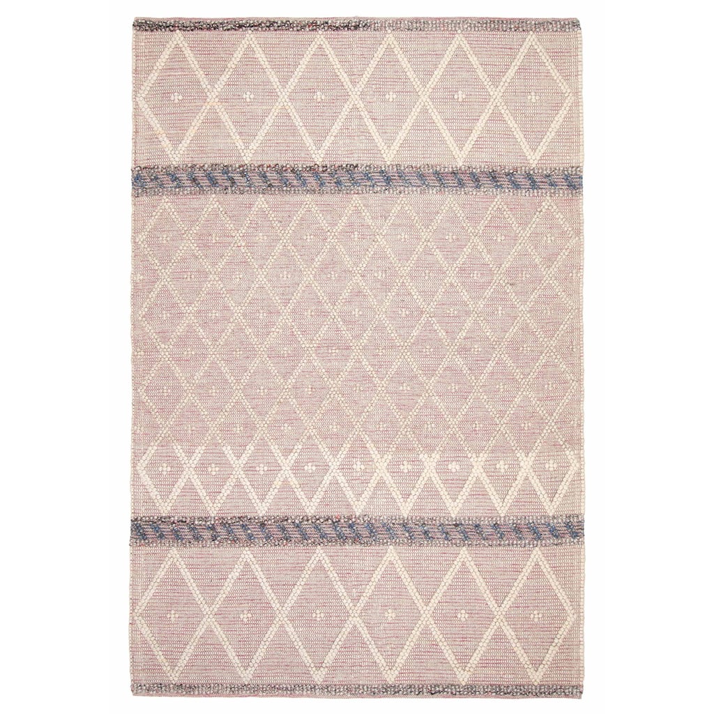 ECARPETGALLERY Braid weave Sienna Pink Wool Rug - 6'2 x 9'0