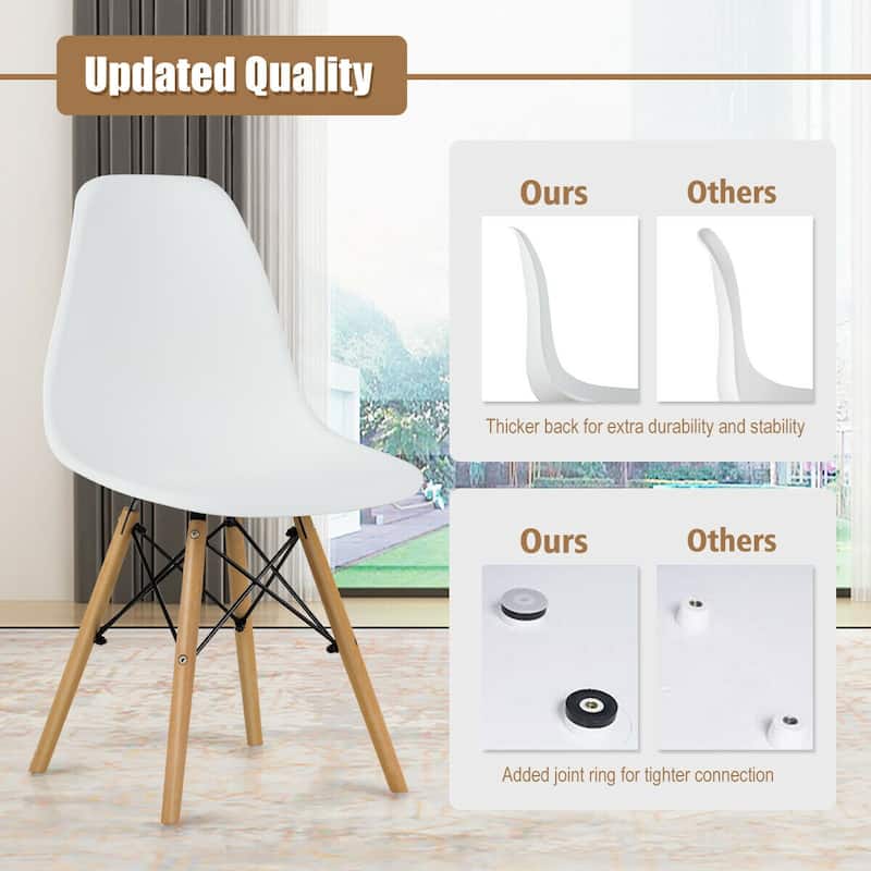 Gymax Set of 4 Modern Dining Side Chairs Armless Home Office w/ Wood - See Details