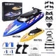 preview thumbnail 4 of 3, 2Pack RC Boat,20+/10+MPH Remote Control Boats with LED Light for Kids and Adults