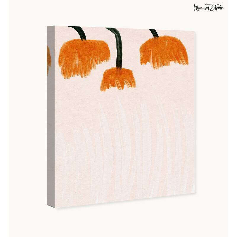 Wynwood Studio Canvas Abstract Hanging Tulips Orange Modern & Contemporary Wall Art Canvas Print