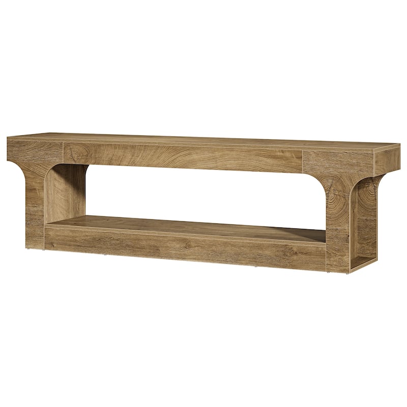 63 Inch Long TV Stand for 55/60/65/75-Inch TVs, 2-tier TV Console - 13.77" D x 63" W x 20.47" H