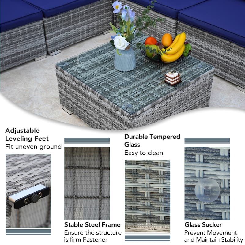 Outdoor 7-Piece Sofa Seating Group with Cushions