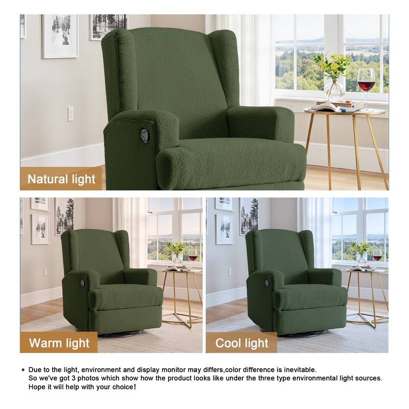 Swivel Wingback Glider Rocker Nursery Recliner Chair