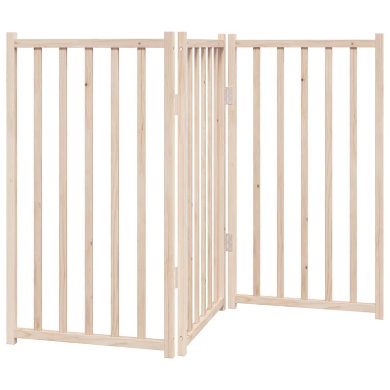 vidaXL Dog Gate Set of 3 Solid fir wood 59.1 in Foldable Dog Gate - 35.4 x 59.1 x 0.8