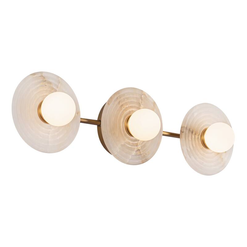 Alora Lighting WV346322 Dahlia 3 Light 22" Wide 3000K LED Vanity Light - Vintage Brass / Alabaster