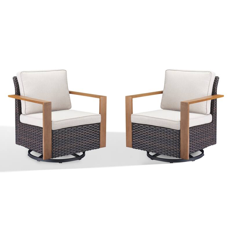 Gymojoy Outdoor Swivel Gliders Rocker Chairs 2 Pieces