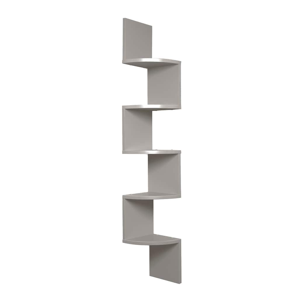 Danya B Grey Laminate Large Corner Wall Mount Shelf