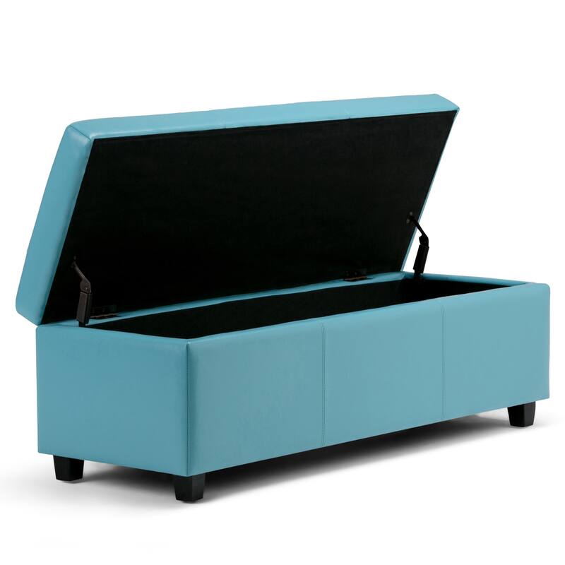 WYNDENHALL Franklin 48-in. Wide Contemporary Rectangular Storage Ottoman