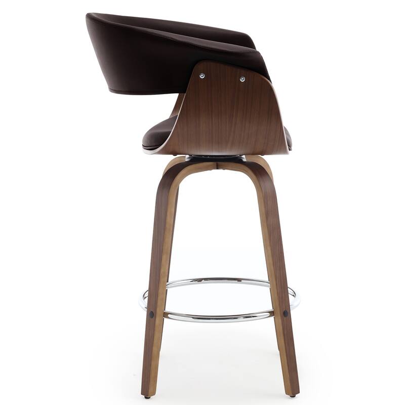 Modern Swivel Bar Stools Upholstered Counter Height Stools, Set of 2