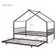 preview thumbnail 5 of 30, Full Size Metal House Bed with Twin Size Trundle Black