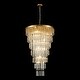 preview thumbnail 1 of 8, Gold Modern Clear Glass Tiered Large Chandelier - 23.62 in. W x 37.4 in. H x 23.62 in. D 23.62 in. W x 37.4 in. H x 23.62 in. D - Gold