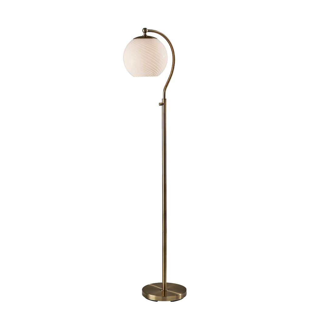 Swirl Floor Lamp - Antique Brass