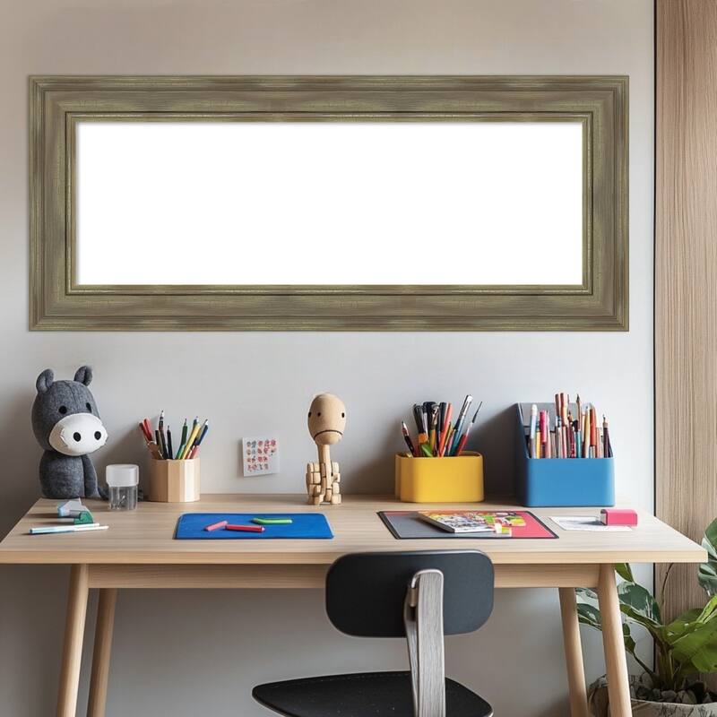 Amanti Art Alexandria Greywash Framed Dry Erase Magnetic Board