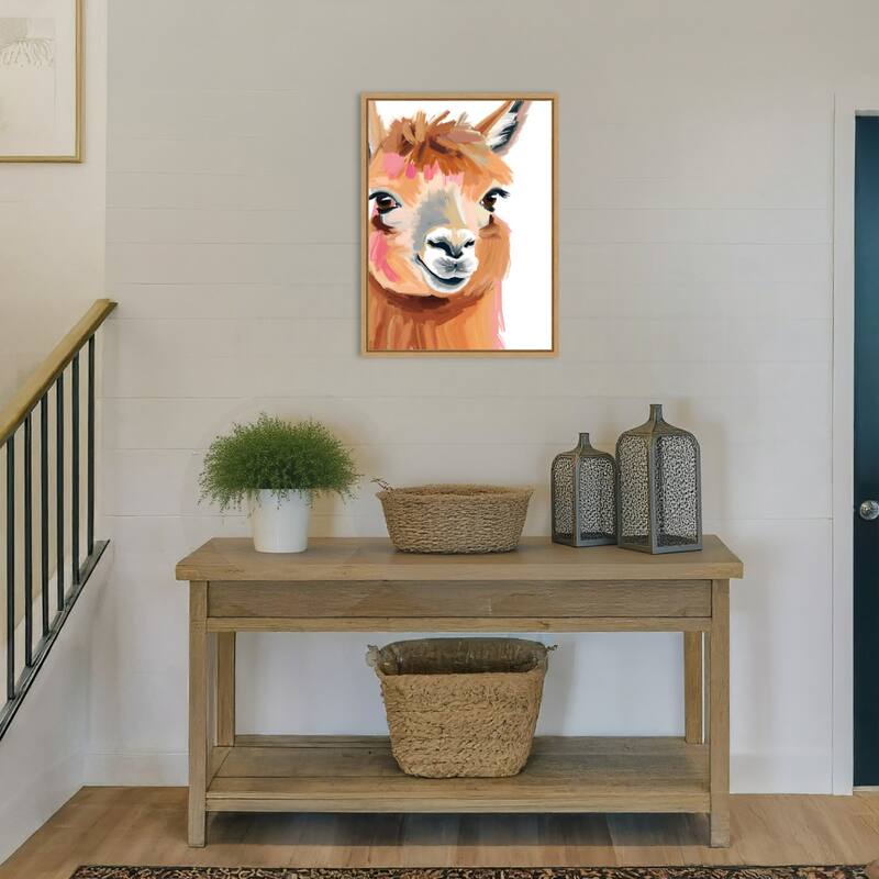 South American camelid by Ohkimiko Framed Canvas Wall Art
