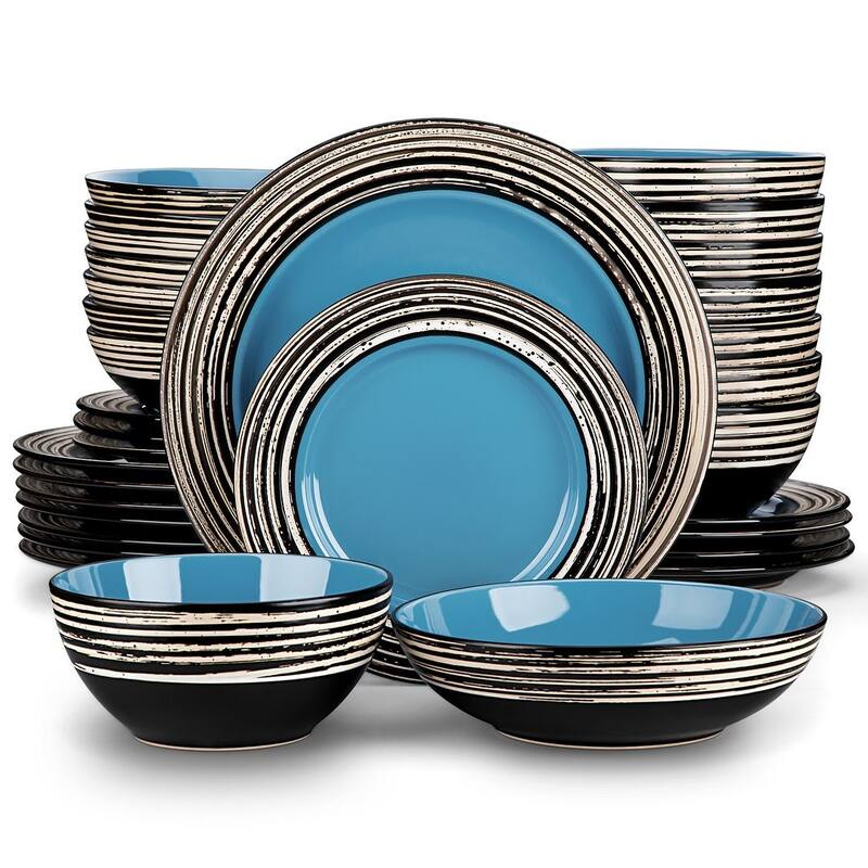 vancasso ARBRE 32-Piece Stoneware Dinnerware Set, Service for 8 - Blue