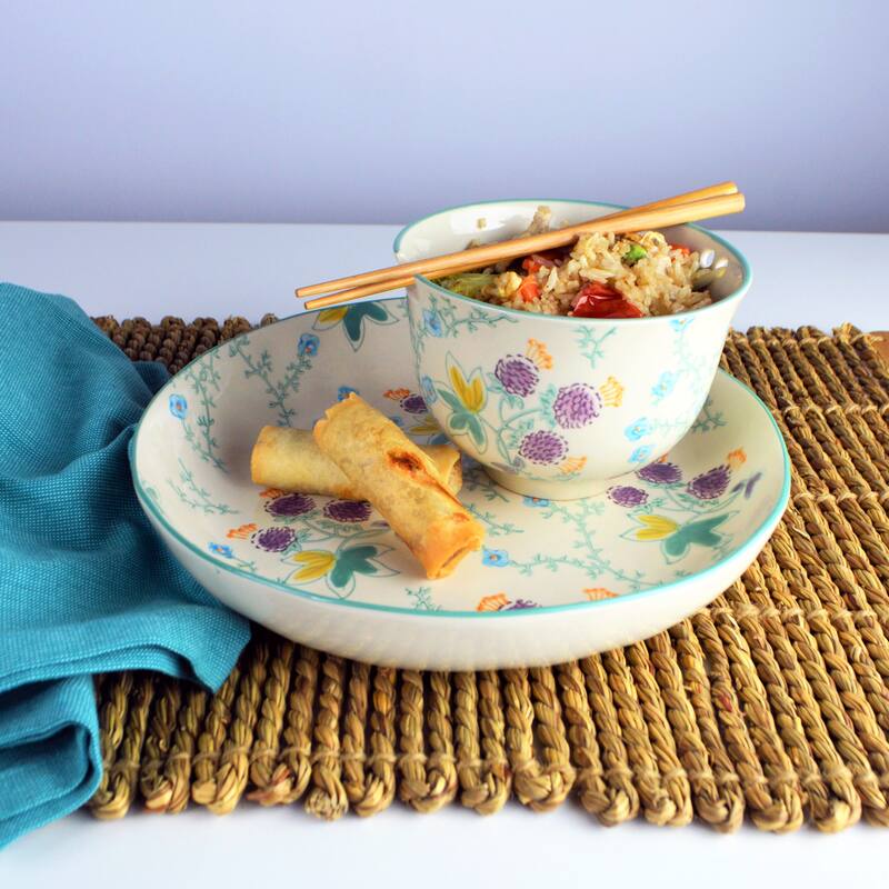 Euro Ceramica Ella 3 Piece Dinner and Ramen Bowl Set