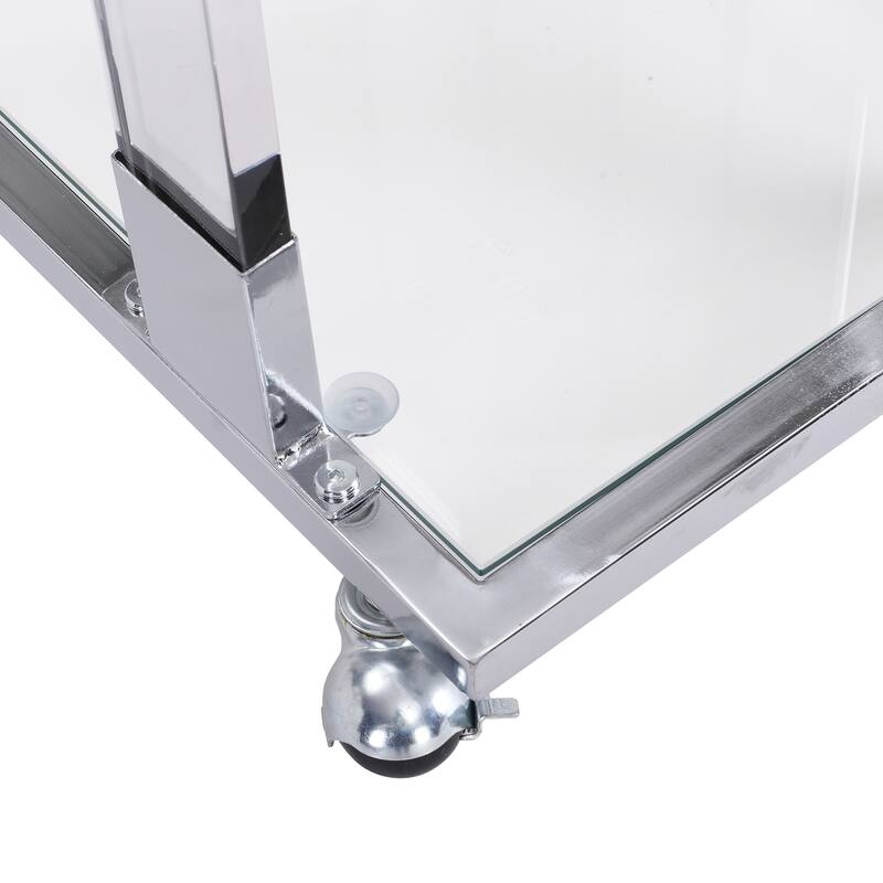 Chrome Glass Side Table Acrylic End Table